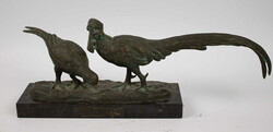 Richard W. Lange (1879 - 1944) Art - Deco Skulptur "Paar Goldfasane", ...