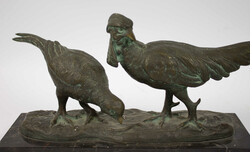 Richard W. Lange (1879 - 1944) Art - Deco Skulptur "Paar Goldfasane", ...