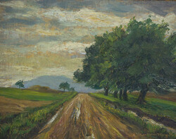 Anton HEYDT (XX) Ölgemälde auf Platte "Landschaft mit Wiese und ...