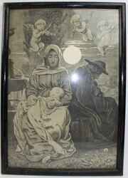 Radierung "Ruhe auf der Flucht (Heilige Familie) 1892" links ...