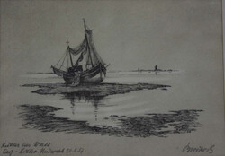 Original Lithographie "Kübler im Wall" rechts unten undeutlich ...