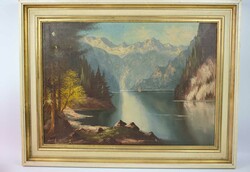 Kiesel. Ölgemälde auf Leinwand "Königssee" links unten signiert ...
