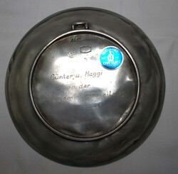 Jugendstil Zinnschale, signiert Achille Giusti, sowie Punzen. ...
