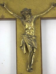 Jesuskreuz "INRI" Weihwassergefäß ohne Glaseinsatz aus Messing und ...