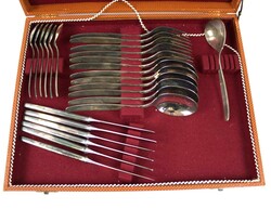Alter Besteckkasten, 6-teilig, versilbert. Bestehend aus 6 Messer, 6 ...