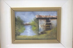 Guido BORELLI (1952) Aquarell "Haus am See" rechts unten signiert, ...