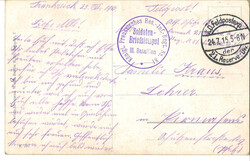 Feldpostkarte mit Soldaten-Briefstempel III. Bataillon, gelaufen 24.7 ...