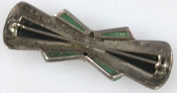 Brosche, Art Deco, 925er Silber, besetzt mit Markasiten, Onyx und ...