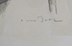 Otto Dill, Druckgraphik, "Der Winzer" hinter Glas gerahmt. ...