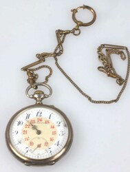 Taschenuhr, 800er Silber, mit Double Kette. Funktion geprüft. Union ...