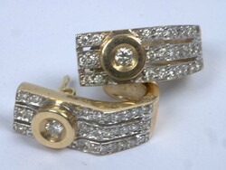 Earrings, 585 yellow gold, set with numerous diamonds