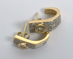 Earrings, 585 yellow gold, set with numerous diamonds