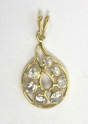 Anhänger, 333er Gelbgold, besetzt mit Zirkonia