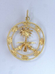 Anhänger, 750er Gelbgold geprüft, besetzt mit verschiedenen ...