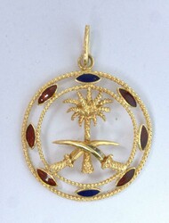 Anhänger, 750er Gelbgold geprüft, besetzt mit verschiedenen ...