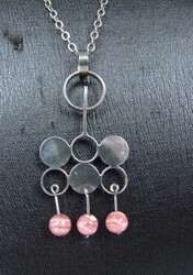 Mid-Century, Anhänger mit Kette, beide 835er Silber ...