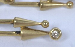 Earrings, 333 yellow gold tested, set with cubic zirconia
