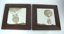 2 Keramikplatten "Die Ballonfahrt" wohl Entwurf Peter Guggenbühler. ...