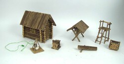 Miniatur Holzhütte / Jägerhütte mit Hochsitz, etc. handgearbeitet ...