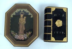 Lot Religiosa aus Auflösung, bestehend aus Marienbild mit Blumen und ...