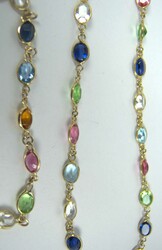 Schmuckset, 925er Silber vergoldet, mit verschiedenen Schmucksteinen, ...