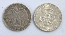 USA, 2 Silbermünzen, 1x Half Dollar 1964, 1x Half Dollar 1944  ...