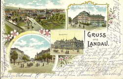 Postkarte / Ansichtskarte "Gruss aus Landau" gelaufen ...