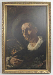 Porträt im Stil der alten Meister, es zeigt eine Person mit ...