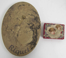 2 dekorative Jugendstil / Art-déco Schachteln. 1 ovale "Riquet - ...