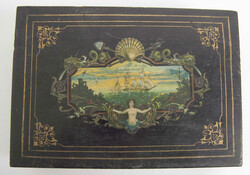 antike Schatulle, Chinalack wohl 19. Jahrhundert. Polychrome bemalung ...