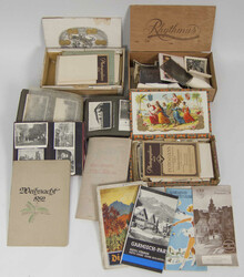 Lot of photographs, letters, postcards, a diary, and various ...
