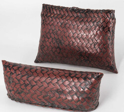 Japan, Behälter, geflochten aus Schilf(?), lackiert, sehr leicht und ...