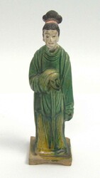 Antike chinesische Terrakotta Grabfigur aus der späten Ming-Zeit ...