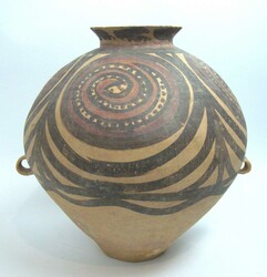 Chinesisches neolithisches Keramikgefäß, bemalt, wohl Machang ...