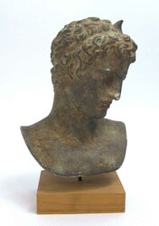 Bronzebüste "Jüngling von Marathon", Replik. Auf Holzsockel. Höhe ...