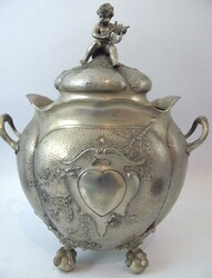 antike versilberte "Bola" Punchschale mit Jugendstilverzierungen. Auf ...