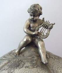 antike versilberte "Bola" Punchschale mit Jugendstilverzierungen. Auf ...