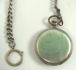 Silber geprüfte Taschenuhr + Taschenuhr, Länge ca. 30 cm.