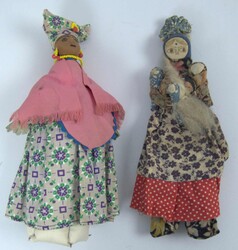 Handmade fabric dolls in traditional Peruvian style with colorful ...