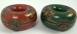 Two Japanese lacquer boxes with dragon decoration, probably Meiji ...
