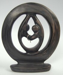 abstrakte, afrikanische Steinfigur "Circle of Love - Kreis der Liebe" ...