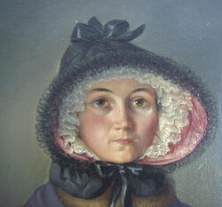 Ölgemälde im goldenen Holzrahmen, " Damen Portrait ", ohne Signatur ...