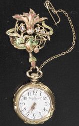 Marius Favre &amp; Cie Geneve Taschenuhr, Jugendstil, 18 Kt Gold. Mit ...