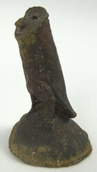 Erich Koch (1924-2014) kleine Bronzeskulptur "Schleier Eule" schwarz ...