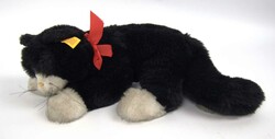 STEIFF Katze MINOU Schwarz/Weiß 2756/25, goldener Knopf und Fahne
