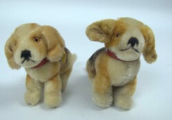 2x Steiff Beagle Hund, 1x mit silbernem Knopf und Fahne, 1x mit ...