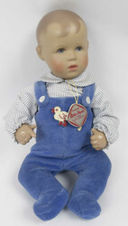 Käthe Kruse Puppe, Modell „Hanne Kruse“. Am Rücken gemarkt mit ...