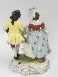 Porzellanfigur „Elegantes Paar“, blaue Unterglasurmarke ...