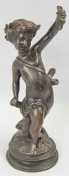 Bronze Statue „Putto mit Pfeil Kescher“. Maße: Höhe ca. 28 cm. ...