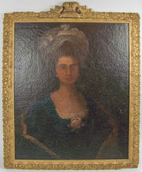 Oil painting on panel, "Portrait of a Lady, probably late 18th ...
